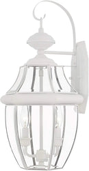 Livex Lighting 2251-03 Outdoor Wall Lantern with Clear Beveled Glass Shades, White by GreenHaven Gardens