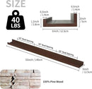 SAUMONIERES Picture Ledge Shelf Floating Book Shelves Set of 2 Wall Mounted Solid Wood for Bedroom Bathroom Living Room Kitchen, 55 Inch Walnut by CozyNest Decor