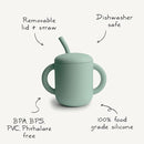 mushie 100% Silicone Training Cup & Straw for Toddlers | 6 Months+ (Dried Thyme) by TinyTreasures Baby Boutique