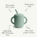 mushie 100% Silicone Training Cup & Straw for Toddlers | 6 Months+ (Soft Lilac) by TinyTreasures Baby Boutique