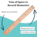 Wooden Growth Chart – Kids Height Chart, Wall Measurement for Kids, Height Chart for Wall, Growth Ruler for Children – Our Growing Family, Natural (63"x6.7") by TinyTreasures Baby Boutique