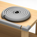 Sharp Edge & 16.2ft Furniture Safety Guards | Protective Foam Cushion | 15ft Bumper 4 Adhesive Childsafe Corners | Baby Child Proofing Foam Set and Safe for Table, Fireplace, Countertop | Gray by TinyTreasures Baby Boutique