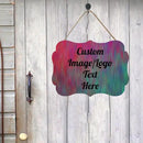 Personalized Wooden Welcome Sign - Front Door Decor, Customized Image/Text Hanging Sign - Farmhouse Decorations for Home Office - 11.2 x 8 Inch by CozyNest Decor