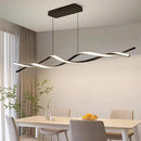 Modern Ceiling Chandelier Light, Acrylic Anti Flicker Pendant Lamp with Remote Control Dimmable 3 Color Mode & Brightness (Warm Cool Neutral Light) for Kitchen Bar Walnut 57in by CozyNest Decor