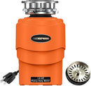 Garbage Disposal 1 HP Ultra Quiet Intelligent Auto-Reverse Function Continuous Feed Food Waste Disposer with Power Cord Easy install, AC Motor Stainless Steel Grind 1 Horsepower (MAX-6) by CozyNest Decor
