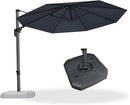 PURPLE LEAF 10 Feet Patio Umbrella with Base Outdoor Cantilever Round Umbrella Aluminum Offset Umbrella with 360-degree Rotation for Garden Deck Pool Patio, Grey by GreenHaven Gardens