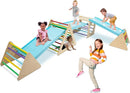 GOME Set of 7 Baby Triangle Climbing Gym Toys Indoor for Toddler Set, 1 Square and 3 Triangle Climber with 3 Ramp for Climbing Sliding and Walking, 7 in 1 Toddler Play Equipment for Indoor Playground by TinyTreasures Baby Boutique