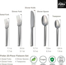 Alata Potter 20-Piece Forged Silverware Set, Service for 4 – Premium Stainless Steel Flatware Set, Modern Design with Satin Finish, Ideal for Home, Kitchen, Party, Camping by CozyNest Decor
