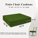Outdoor Chair Cushions Set of 2 for Patio Furniture 19x19x4 Inch Waterproof Patio Chair Cushion 3 Year Color Fastness Square Elastic Foam Garden Couch Pads with Ties and Handle,Green by GreenHaven Gardens