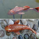Antique Ceramic Koi Fish Garden Statues - Set of 2 | Exquisite Fish Sculptures for Outdoor, Patio, Pond, and Garden Decorations (Brassy) by GreenHaven Gardens