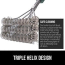 GORILLA GRIP Heavy Duty No Bristle Triple Helix Grill Brush with Scraper for Outdoor Grills, Safe Steam Cleaning, Oversized Comfortable Handle Grip with Bottle Opener, BBQ Tools, 17.5 Inch, Green by GreenHaven Gardens