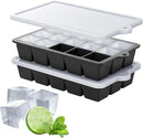 Silicone Ice Cube Tray 2 Pack, HANCELANT Ice Cube Mold, Ice Trays for Freezer with Lid for Whiskey, Baby Food, BPA Free, Easy Release by TinyTreasures Baby Boutique