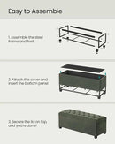 SONGMICS Velvet Storage Ottoman Bench, Foot Rest with Legs, 15.7 x 43 x 15.7 Inches, End of Bed Bench, Storage Chest, Load up to 660 lb, for Living Room, Bedroom, Entryway, Forest Green ULSF089C01 by CozyNest Decor