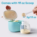 NCVI Baby Formula Dispenser On The Go, Formula Container To Go, Formula Holder for Travel, Outdoor Picnic with Baby Infant, Portable Container for Milk Powder, Snacks, Candy, Fruits (Green) by TinyTreasures Baby Boutique