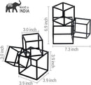 MyGift Modern Matte Black Metal Geometric Bookends in 3 Cube Frame Design, Decorative Book Stands for Home Library Bookshelf Office Desk, 1 Pair, Handcrafted in India by CozyNest Decor