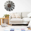 Mrocioa 30inch Windmill Distressed Metal Wall Clocks Rustic Large Decorative Clock Oversized Farmhouse Decor,Non Ticking,Battery Operated by CozyNest Decor