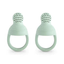 mushie Silicone Baby Fresh Fruit & Food Feeder Pacifier | 6 Months+ (Cambridge Blue) by TinyTreasures Baby Boutique