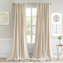 MIULEE Back Tab Cream Beige Curtains 94 Inch Long 2 Panels Set for Living Room Bedroom, Ivory Rod Pocket/Pinch Pleated Light Blocking Thermal Insulated Room Darkening Floor to Ceiling Blackout Drapes by TinyTreasures Baby Boutique