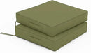 Patio Chair Cushions 17 X 16 X 3 Inch Waterproof Outdoor Seat Cushions for Patio Furniture, Outdoor Sofa Couch Pads with Ties & Handle, Set of 2, Light Green by GreenHaven Gardens