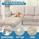 H.VERSAILTEX Velvet Stretch Sectional Couch Covers 3 Pieces Sofa Seat Cushion Covers L Shape Separate Couch Cover for Both Left/Right Sectional Couch (Large Sofa 2 Seater + 1 Chaise, French Oak) by CozyNest Decor
