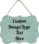 Personalized Wooden Welcome Sign Front Door Decor Home Sign Customized Image/Text Hanging Farmhouse Decorations for Home Office 11.2 * 8 Inch by CozyNest Decor