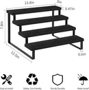 YINMIT Wooden Display Riser Stand, Tiered Perfume and Cologne Organizer Stand, 4 Tier Spice Rack Organizer, Rustic Display Shelf for Candles (4 Tier,Black) by CozyNest Decor