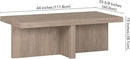 Henn&Hart Elna Coffee Table, 44" Wide,Grey by CozyNest Decor