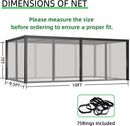 10x20 FT Mosquito Netting for Gazebo,Pergola,Pop up Canopy Tent,4-Panel with Zipper for Outdoor Patio,Backyard (Grey,Mosquito Net Only) by GreenHaven Gardens