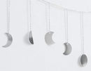 Mkono Moon Phase Wall Hanging Boho Aesthetic Room Decor Metal Moons Garland Hanging Art Bohemian Home Decoration for Girls Room Nursery Bedroom Livingroom Dorm, Ideal, Silver, 55" by CozyNest Decor