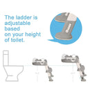 Wiifo Sturdy Potty Ladder with Soft Padded Cushion for Kids and Toddler, Step Stool Ladder for Toilet Training Seat(Grey White) by TinyTreasures Baby Boutique