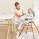 BABY JOY 3 in 1 High Chair, Baby Eat & Grow Convertible Wooden High Chair/Rocking Chair/Booster Seat/Toddler Chair, Infant Dining Chairs w/Double Removable Tray, 5-Point Seat Belt & PU Cushion, Gray by TinyTreasures Baby Boutique