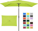 JEAREY 6.5x10 ft Rectangular Patio Umbrellas Outdoor Market Umbrella with Push Button Tilt and Crank, Rectangle Table Umbrella 6 Sturdy Ribs UV Protection for Pool Garden Backyard Deck, Apple Green by GreenHaven Gardens