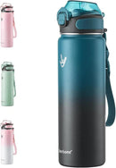 Enerbone 24 oz Insulated Water Bottle, Stainless Steel Bottle with Carrying Strap, Double-Wall Vacuum Insulation Design, Leakproof Sports Bottle with Straw, Keep Drinks Cold or Hot for Hours by CozyNest Decor