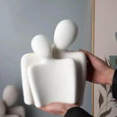 Hugging Couple Statues Ceramic Lover Figurine Characters Coffee Table Decor (White) by CozyNest Decor