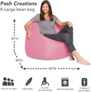 Posh Beanbags Bean Bag Chair, X-Large-48in, Solid Pink by TinyTreasures Baby Boutique
