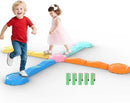Holyton Music Light Up Balance Beam and Toddler Stepping Stones 13 Pieces, Non-Slip Plastic Balance Stackable Stepping Stones for Kids, Sensory Toys for Toddlers, Indoor or Outdoor Play, Easy Storage by CozyNest Decor