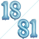 GOER Number 18 Balloons for 18th Birthday Sweet 18 Party Decorations,42 Inch Jumbo Foil Helium 81 Balloons for 81st Birthday Party Decoration (Light Blue) by TinyTreasures Baby Boutique