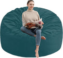3FT Bean Bag Chair, Comfy Bean Bag Chairs with Memory Foam Filled, Fluffy Beanbag Sofa with Dutch Velvet Cover, Round BeanBag Chairs for Living Room, Playroom - Sea Blue by TinyTreasures Baby Boutique