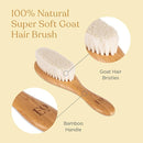 Natural Bamboo Hair Brush & Comb Set, 3 Piece - Cradle Cap Brush, Massage Hair Brush, Bamboo Comb for Toddlers, Newborns & Infants I Baby Registry Gift by TinyTreasures Baby Boutique