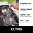 GORILLA GRIP Heavy Duty No Bristle Triple Helix Grill Brush with Scraper for Outdoor Grills, Safe Steam Cleaning, Oversized Comfortable Handle Grip with Bottle Opener, BBQ Tools, 17.5 Inch, Green by GreenHaven Gardens