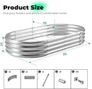 Galvanized Raised Garden Bed Kit, Oval Large Metal Planter Box, Sturdy and Durable, Garden Boxes Outdoor Raised for Vegetables, Fruits, Flowers and Herbs, 8x4x1ft (Silver) by GreenHaven Gardens