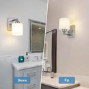 Brushed Nickel Milk Glass Wall Sconces, 1 Pack Hardwired Indoor Wall Light Fixtures for Living Room, Hallway, Bedroom, Ceramic E26 Sockets (Bulbs Not Included) by CozyNest Decor