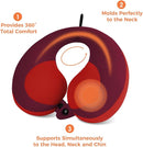 INFANZIA Kids Chin Supporting Travel Neck Pillow, Helps Support Head and Neck, Comfortably Designed for Head, Neck, and Chin Support - Gifts for Toddler/Child/Kids, Red by TinyTreasures Baby Boutique