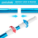 POOLWHALE Premium 15 Foot Telescopic Swimming Pool Pole, Adjustable 3 Piece Extendable Pool Cleaning Pole, Blue Anodized Aluminum - for Skimmer Nets, Vacuum Heads and Brushes by GreenHaven Gardens