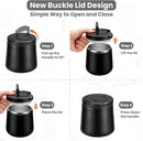 20oz Insulated Vacuum Food Jar with Buckle Lid,Soup Thermo for Hot Food Kids,Wide Mouth Leakproof Stainless Steel Lunch Container with Spoon-Black by TinyTreasures Baby Boutique