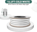 GZBtech Flexible LED Neon Rope Lights 16.4FT,AC 110-120V Waterproof Strip Light, 120 LEDs/M Cuttable Connectable Neon Lighting for Indoor Outdoor Home Decor/Commercial Building Use-Cold White 5M by CozyNest Decor