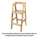 PandaEar Wooden High Chair for Toddlers, Adjustable Child Highchair Feeding Chair with Removable Cushion & Steps for Kids Dining, Eating, Studyin (Natural) by TinyTreasures Baby Boutique