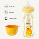 YOHKOH PPSU Baby Bottle Wide Neck, Newborn Anti-Colic Baby Bottle with Natural Response Nipple, Streamlined Body, Easy to Clean (8.8oz (Pack of 2), Yellow) by TinyTreasures Baby Boutique