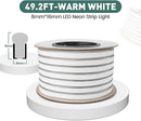 GZBtech Flexible LED Neon Rope Lights 50FT,AC 110-120V Waterproof Strip Light, 120 LEDs/M Cuttable Connectable Neon Lighting for Indoor Outdoor Home Decor/Commercial Building Use-Warm White 15M by CozyNest Decor