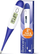 Boncare 10 Seconds Digital Thermometer for Adults and Kids - Accurate & Safe Rectal Thermometer for Baby with Fever Alarm, Oral Thermometer FSA HSA Eligible (Dark Blue) by TinyTreasures Baby Boutique